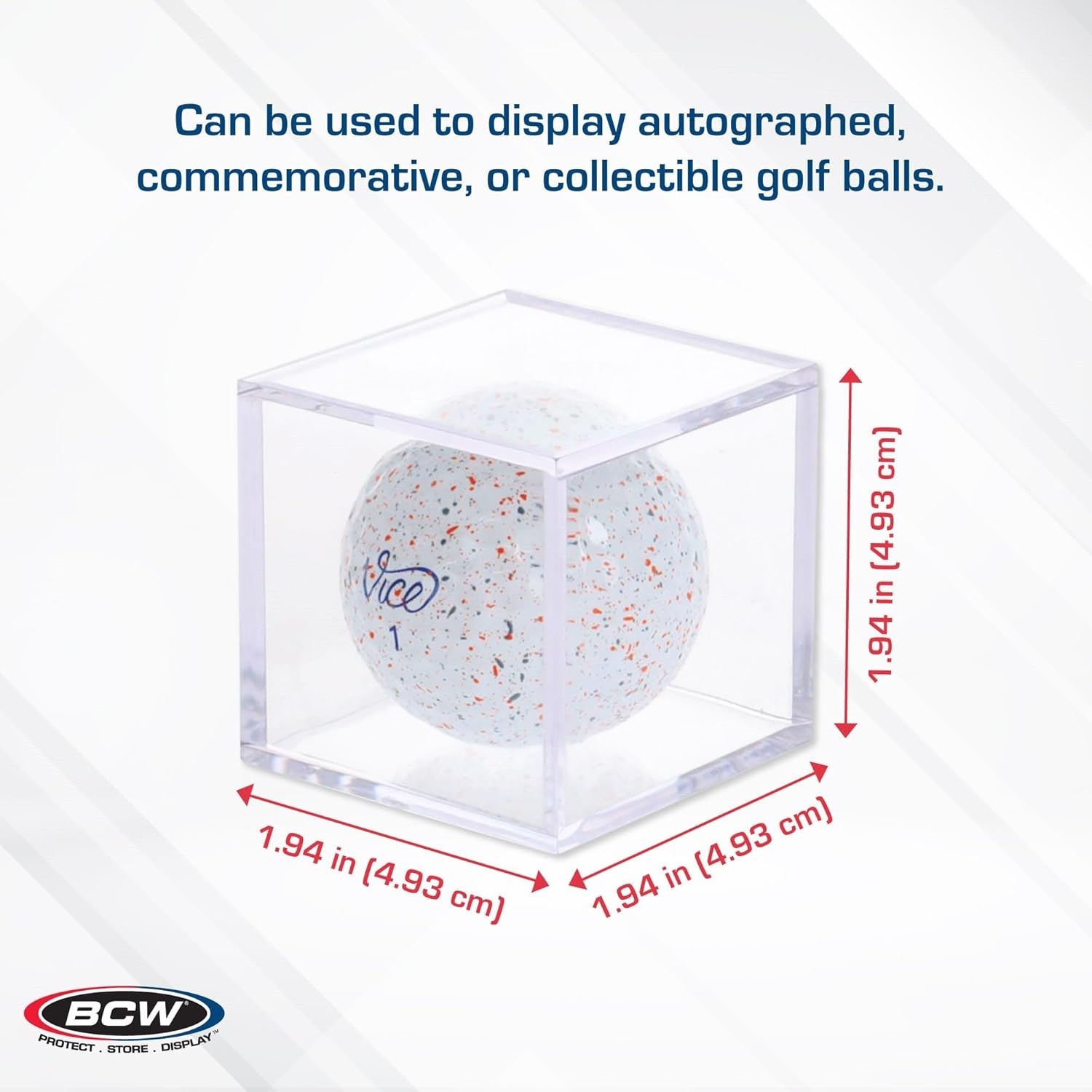 Golf Ball Display Plastic Clear Case Cube Square Stackable Holder Autograph BCW