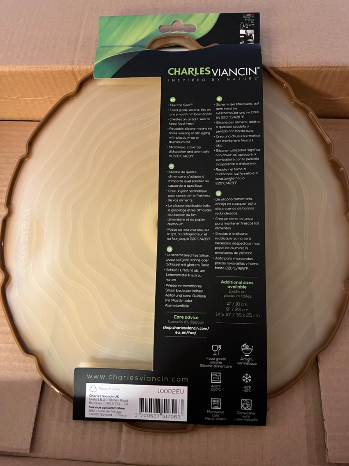 2 Charles Viancin 11” Silicone Airtight Lid Timber BPA Free Fits up to 10.5”