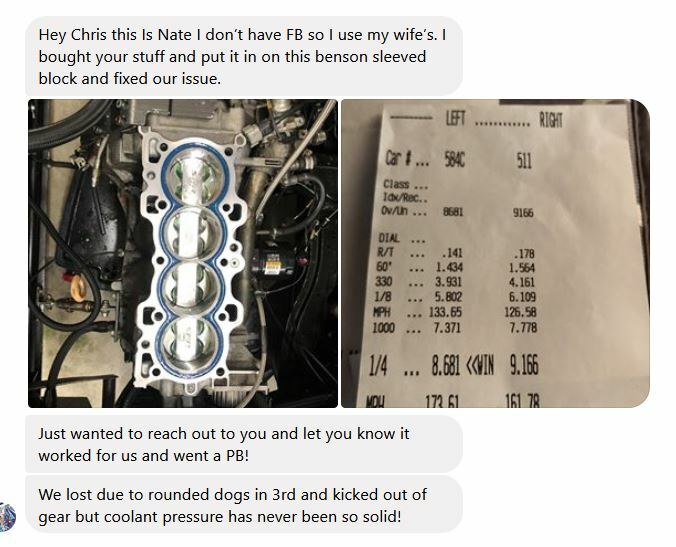 Engine Block Filler Honda Open Deck Epoxy DIY kit 1400whp proven