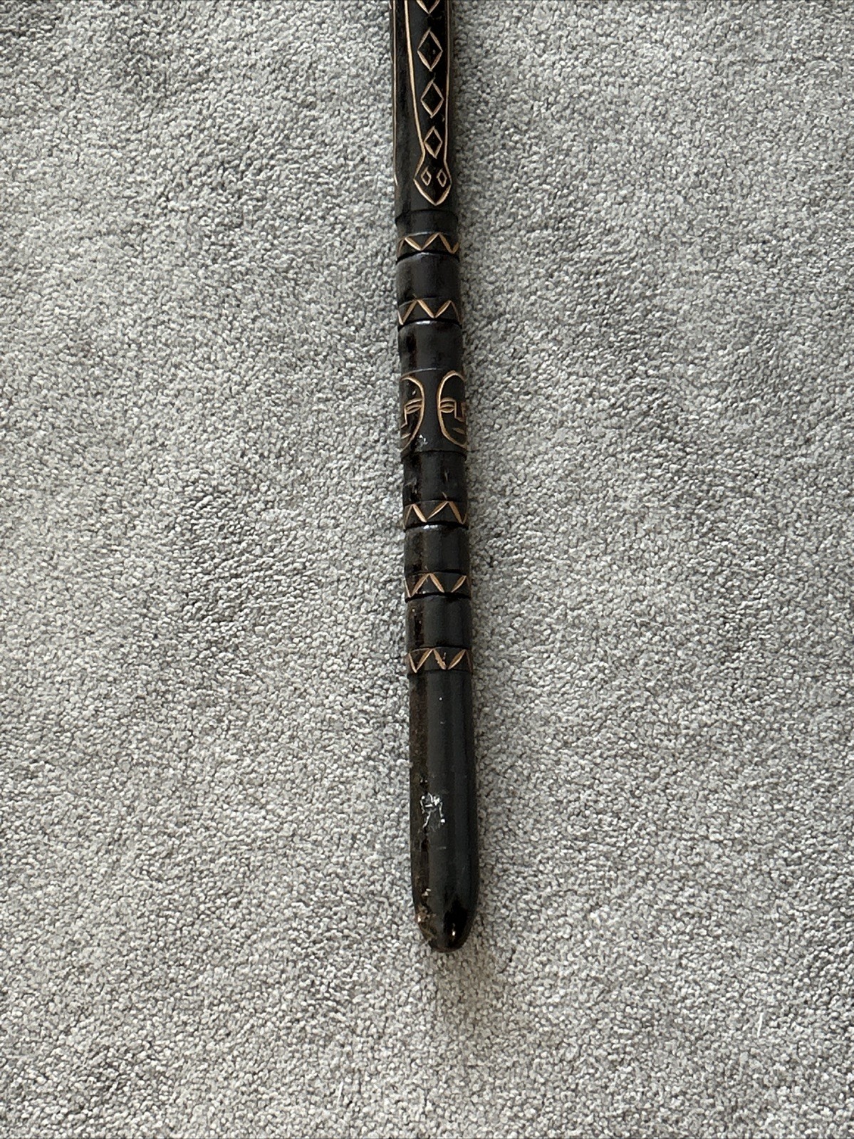 Vintage African Wood & Metal Hand Carved Spear 59”