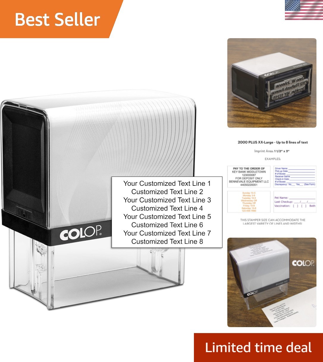 COLOP XXL Size Self Inking Custom Signature Stamp - Choose from Many Fonts & ...