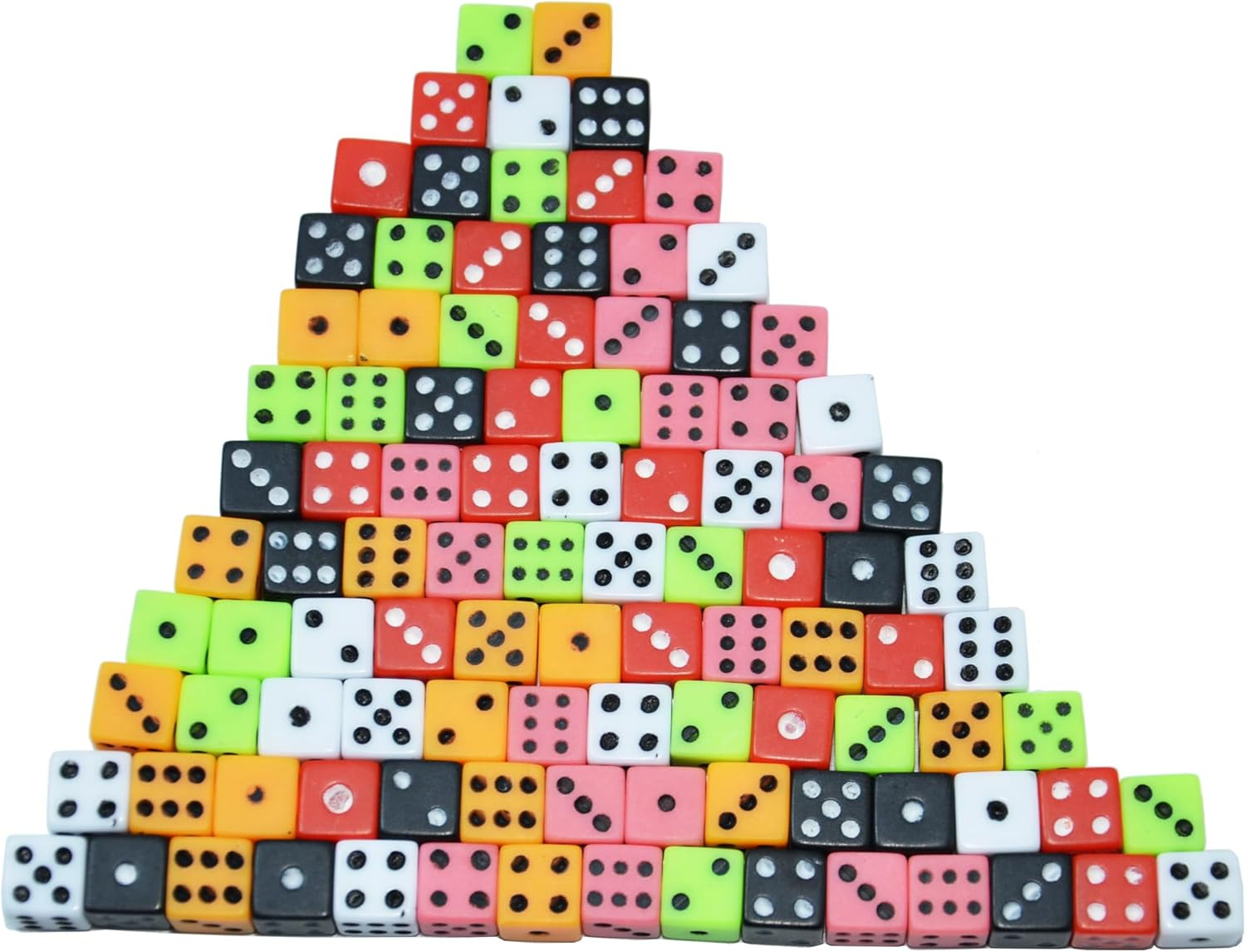 100 Assorted D6 Mini Tiny Dice Square Dot Game Dice Set