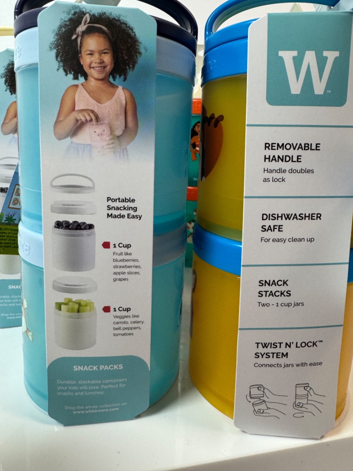 DISNEY-Whiskware by Blender Bottle -Kids Locking Snack Cups -Stocking Stuffers!!