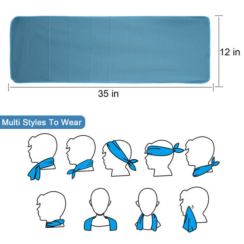 1-20 x Ice Cooling Towel Neck Wrap For Sports Running Jogging Gym Chilly Towels