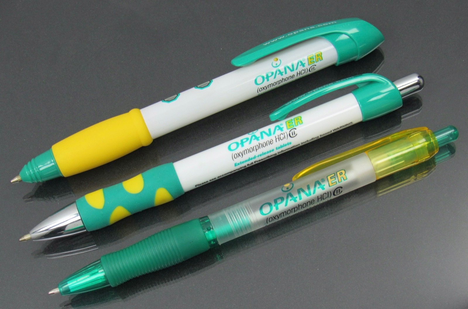 OPANA Lot Clock Pens Magnets Floating Pills Note Holder Drug Rep Pharmaceutical