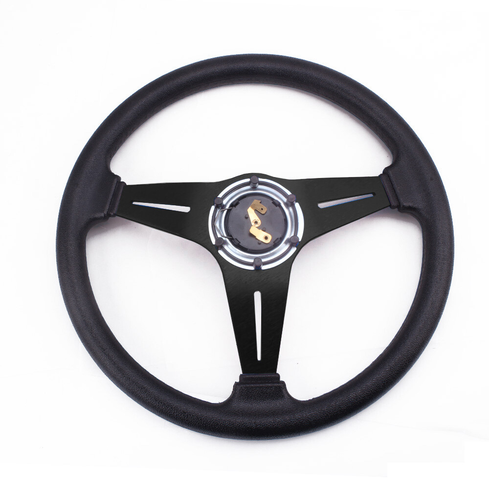 Black 14INCH Universal Aluminum Racing Steering Wheel Drifting Deep Dish 6 Bolt