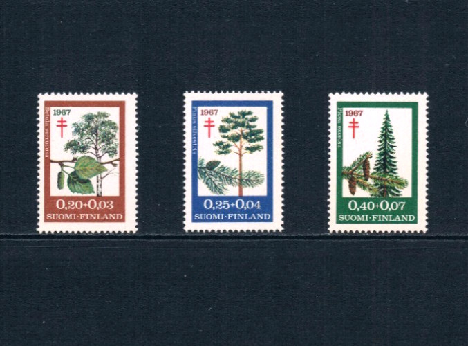 $2.75 Scott Value - 1967 FINLAND Trees Scandinavian Nature CV MNH NH UMM