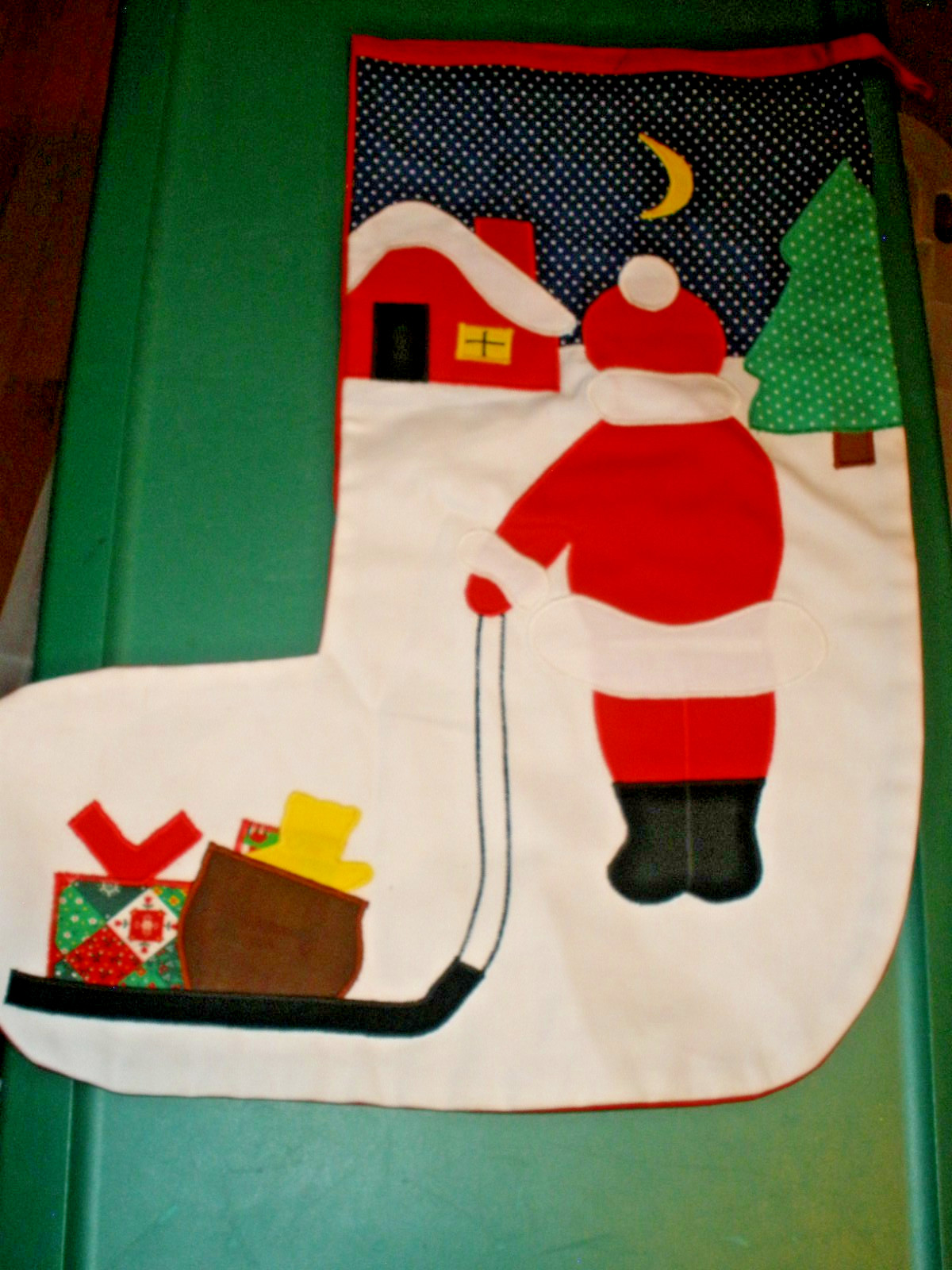 Glencraft Edinburgh Scotland Christmas Stocking 24" Top To Foot Santa w/ Sled Gi