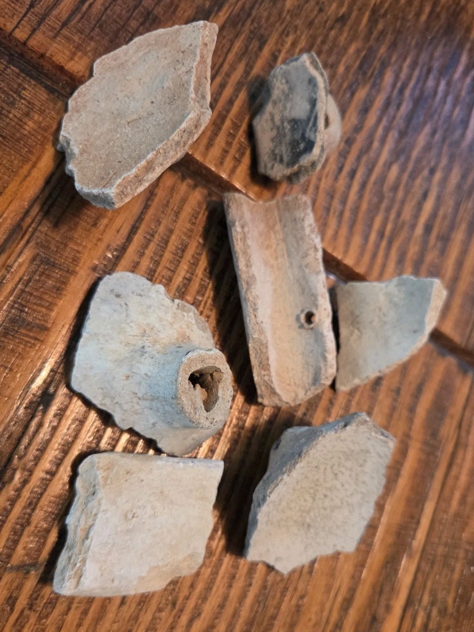 Prehistoric Anasazi Black On White Pottery Partial Ladle Dipper Handle Arizona