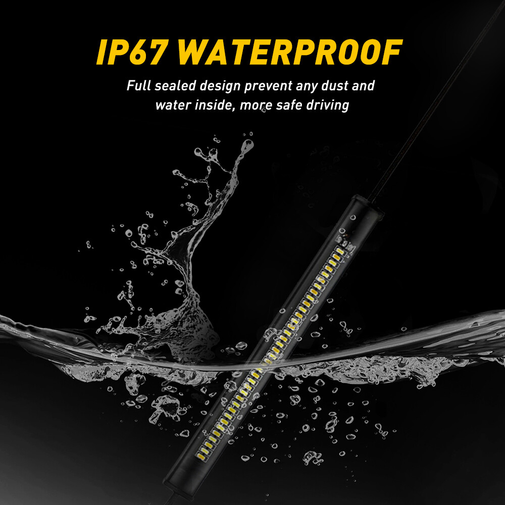 Amber White LED Fork Turn Signal Indicators Blinkers Light Strips For Motorcycle