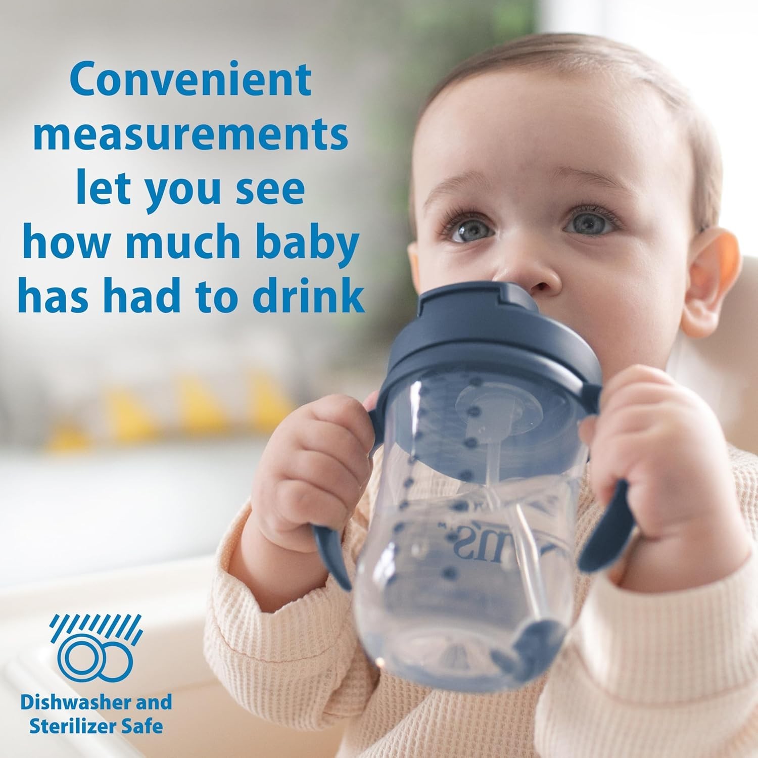 Spill-Proof Baby Straw Cup with Sliding Lid – 9oz BPA-Free for Travel & Home