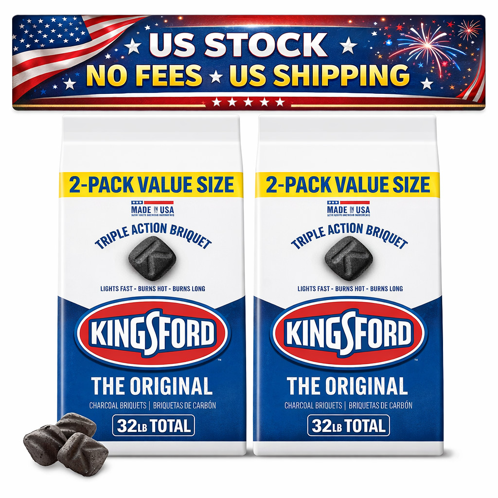 Kingsford Original Charcoal Briquettes 16 lb 2 Pack Long Burning Fuel, No Fees