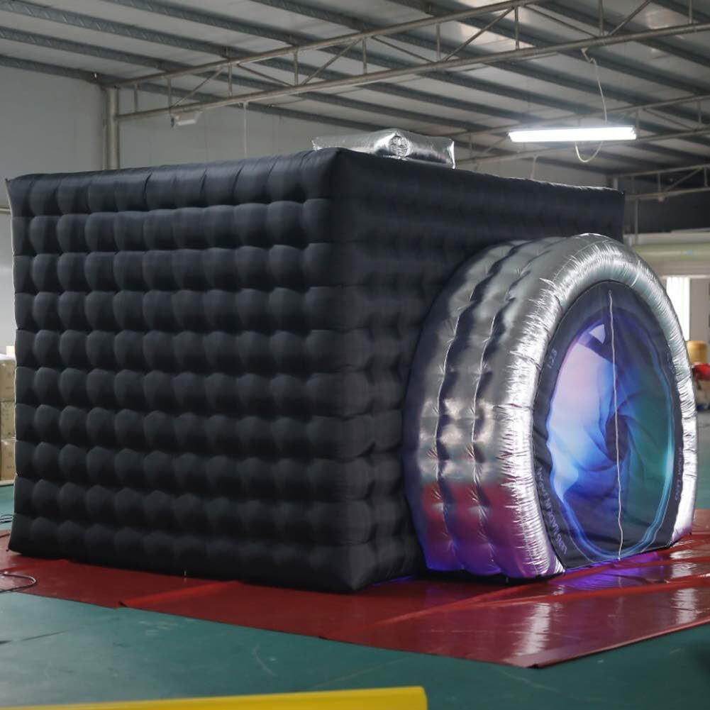 Inflatable Photo Booth Enclosure Camera Shaped Cube Tent Backdrop for Event Show