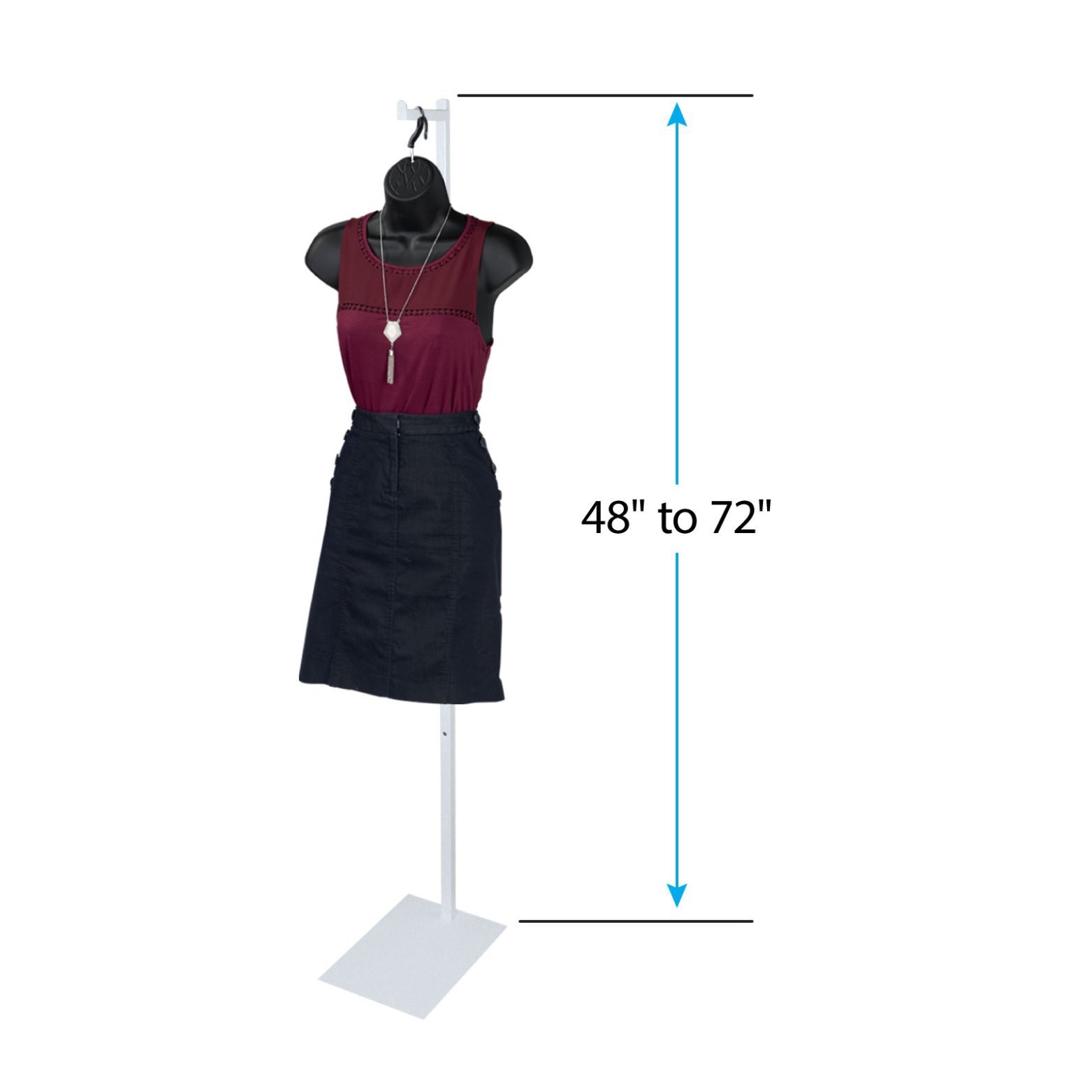 SSWBasics Adjustable White Costumer Stand – Single Arm Clothes Rack - Retail