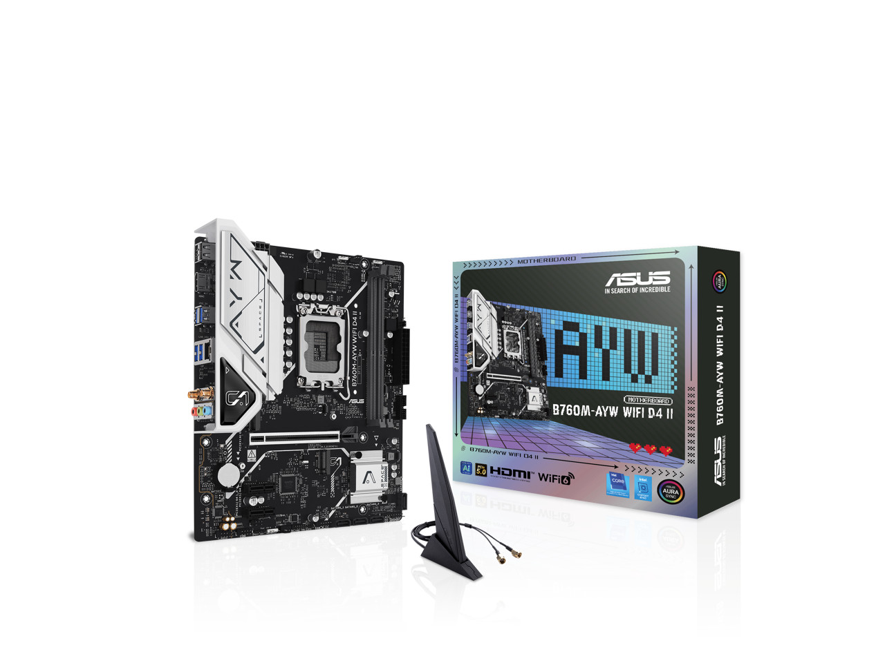 ASUS B760M-AYW WIFI D4 II LGA 1700 Intel B760 Micro ATX Motherboard