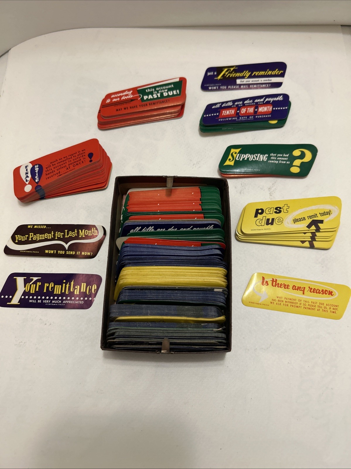 Vintage 1950's Past Due Bill Reminders - Dozens Lick & Stick Style Labels - NOS!