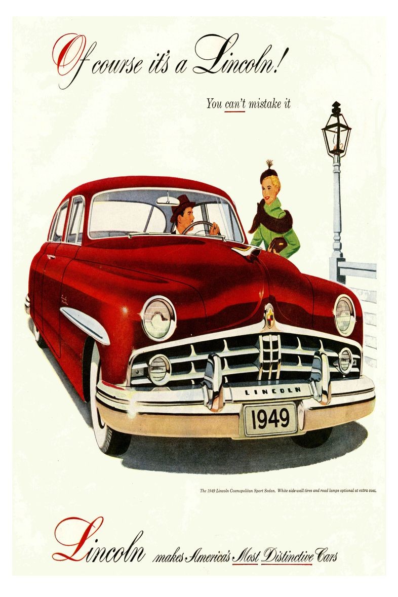 ✨ 1949 Lincoln Car Vintage Ad Poster - Mid-Century 🚗 24x36”