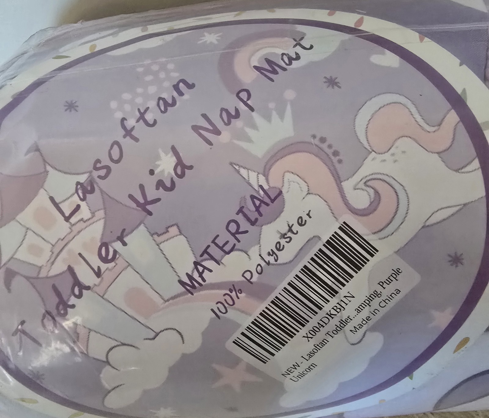 New Toddler Portable Nap Mat Roll Up Pillow Blanket Attached Sleep Bag Purple