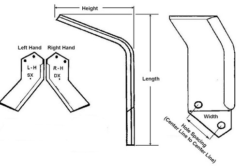 John Deere 665 Tiller LVU14877 & LVU14879 Set of 42 (21 LH 21 RH)