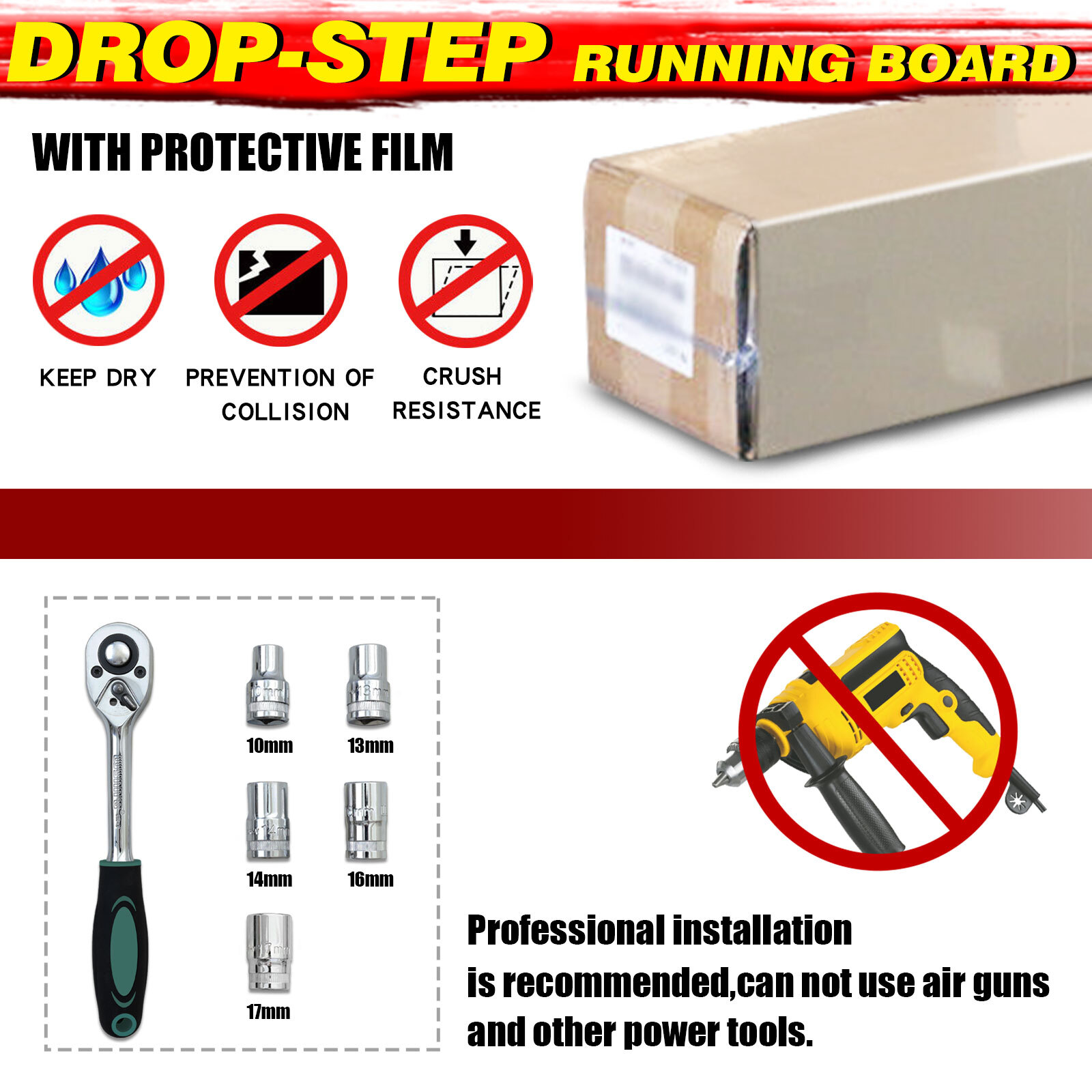 For 15-24 Colorado/Canyon Crew Cab 3" Drop Bar Running Board Step Board BCKA