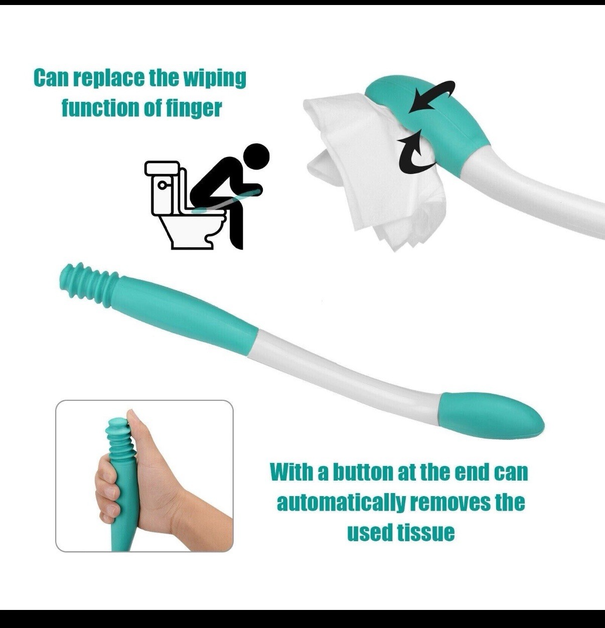 2 Packs 2 套 Long Reach Comfort Toilet Wiping Aids Tools - Self Assist Bathroom