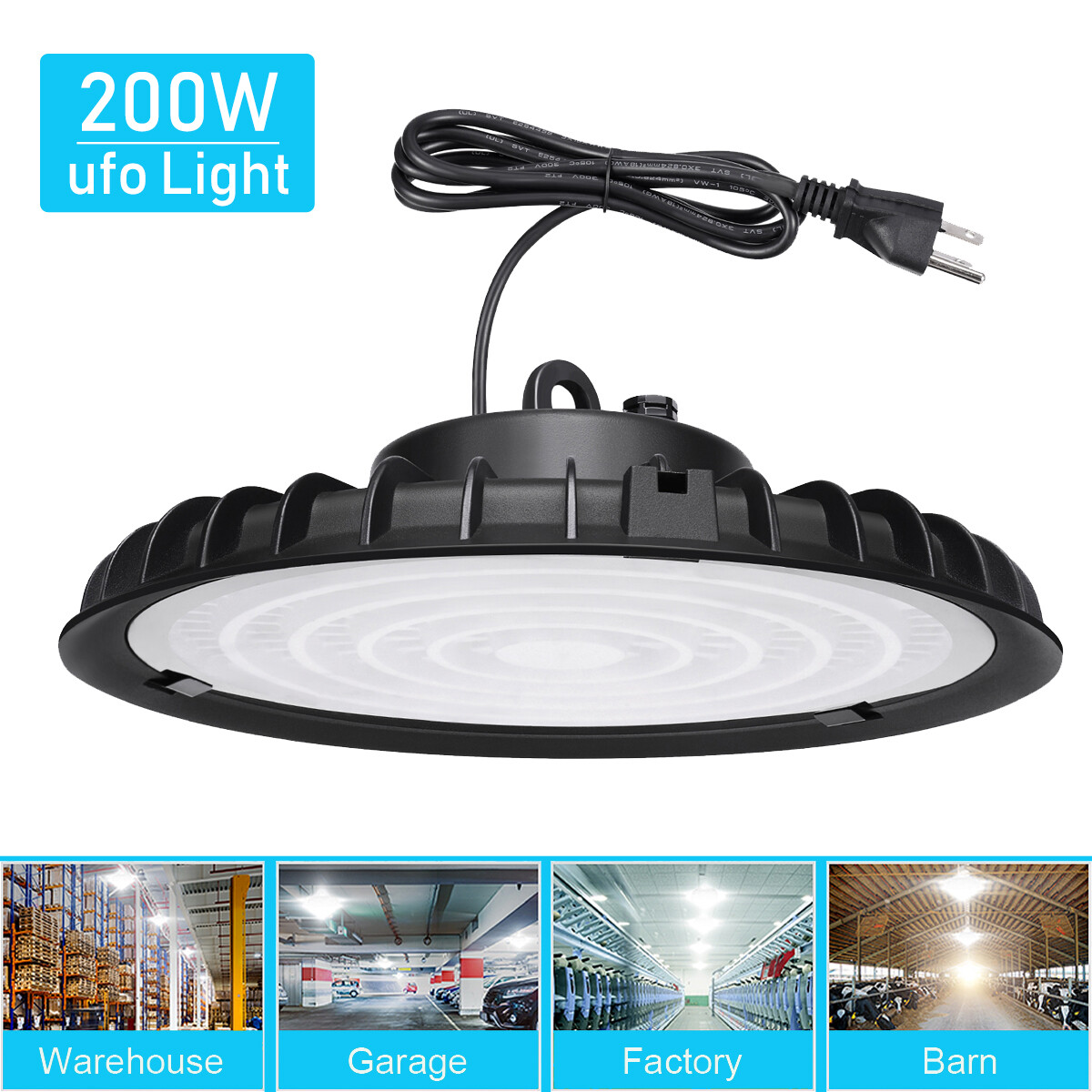 200W UFO Led High Bay Light 200 Watts Industrial Commercial Warehouse Gym Light