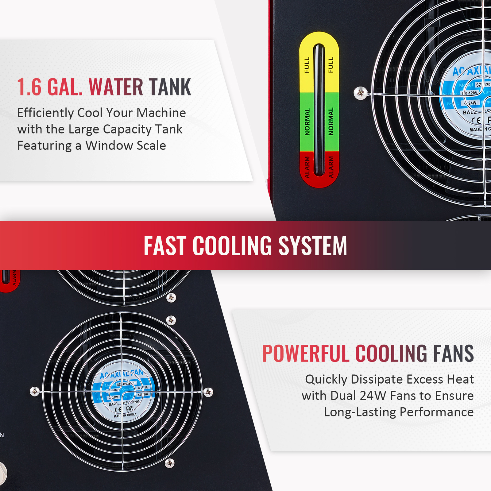 OMTech CW-5000 Industrial Water Chiller for 50-100W CO2 Laser Engraving Machine