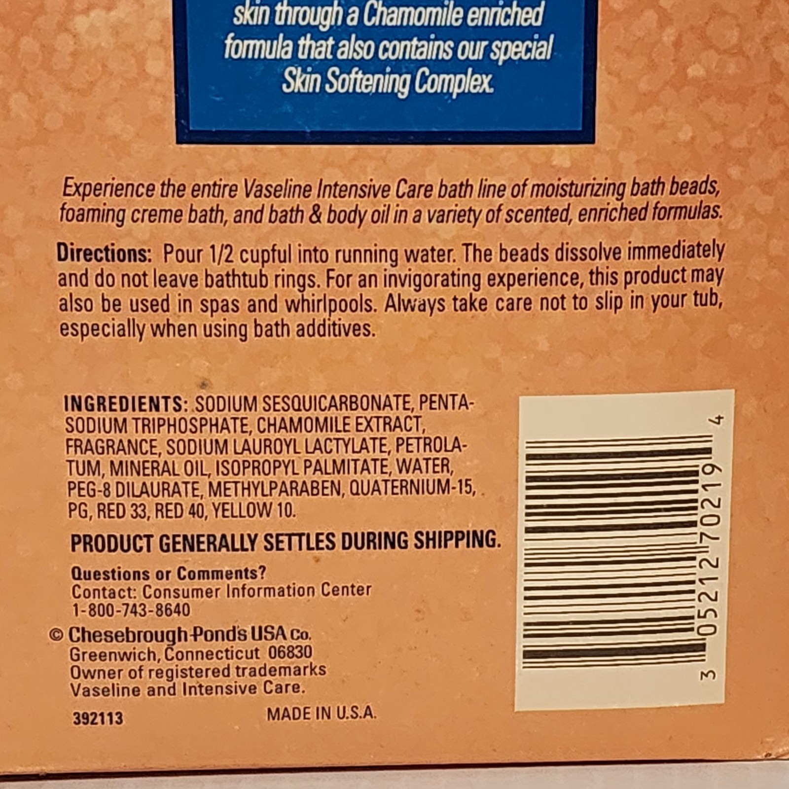 Vaseline Intensive Care Moisturizing Bath Beads PETAL GARDEN ORCHARD Lot Of 3