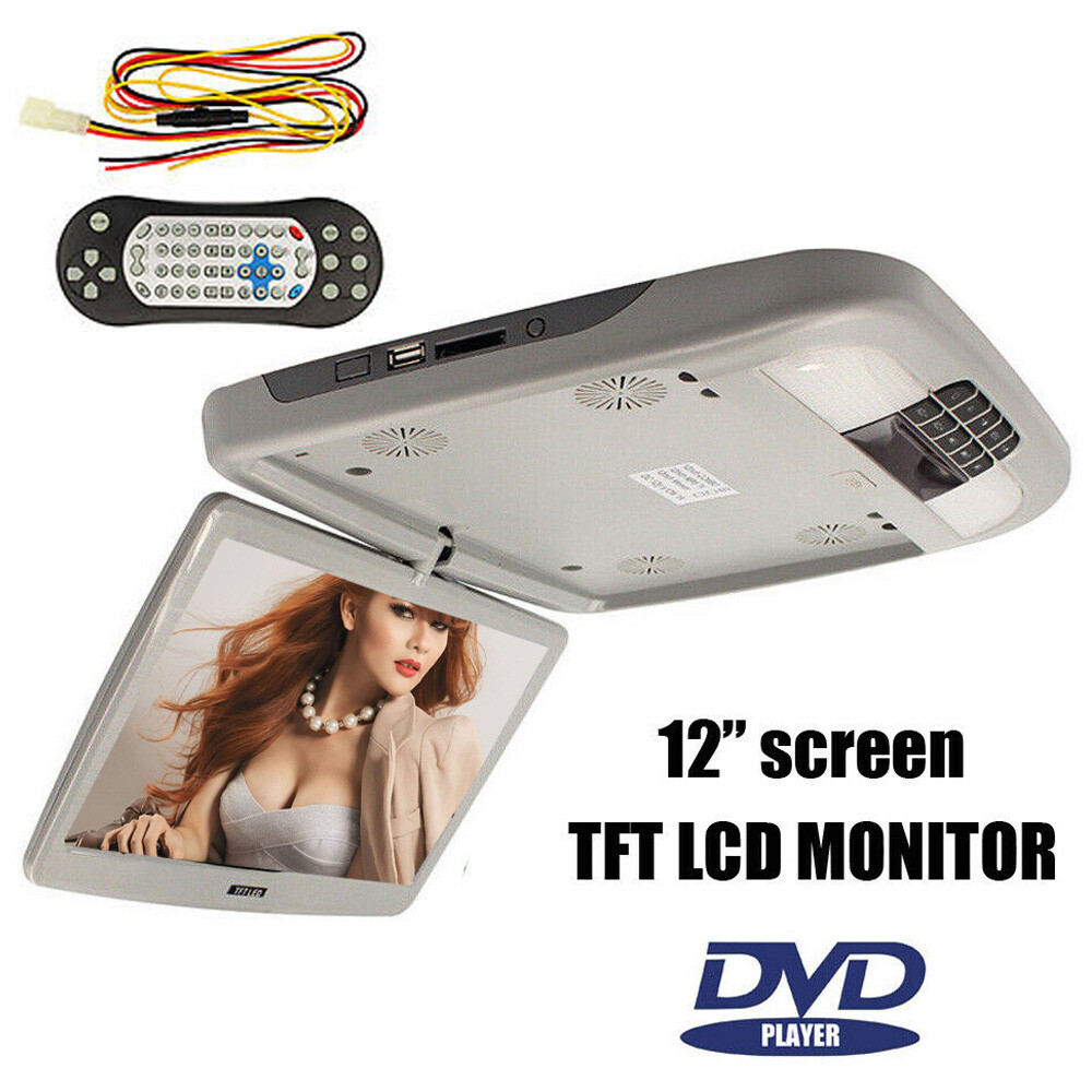 US 12in Flip Down TFT LCD Car Overhead Monitor Car Roof Screen DVD MP5(Tester)