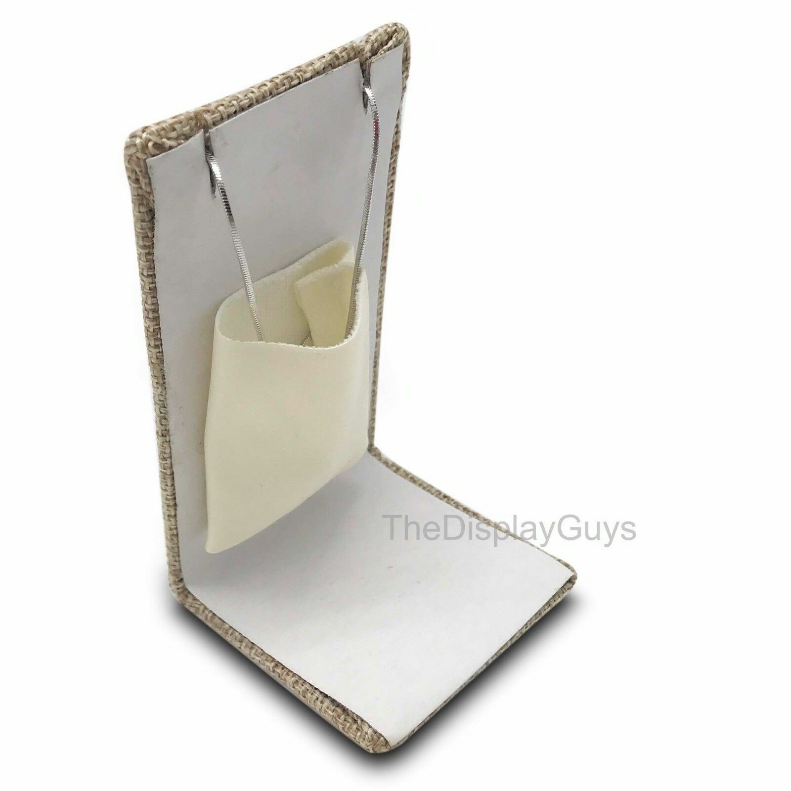 US Seller~4"H Self-Standing Beige Burlap Linen Earring/Pendant Displays