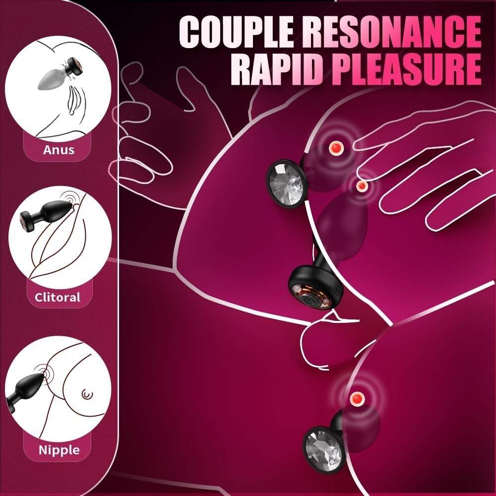 3Pc Vibrating Butt Plug Anal Dildo Prostate Massager Vibrator Sex Toys Men Women