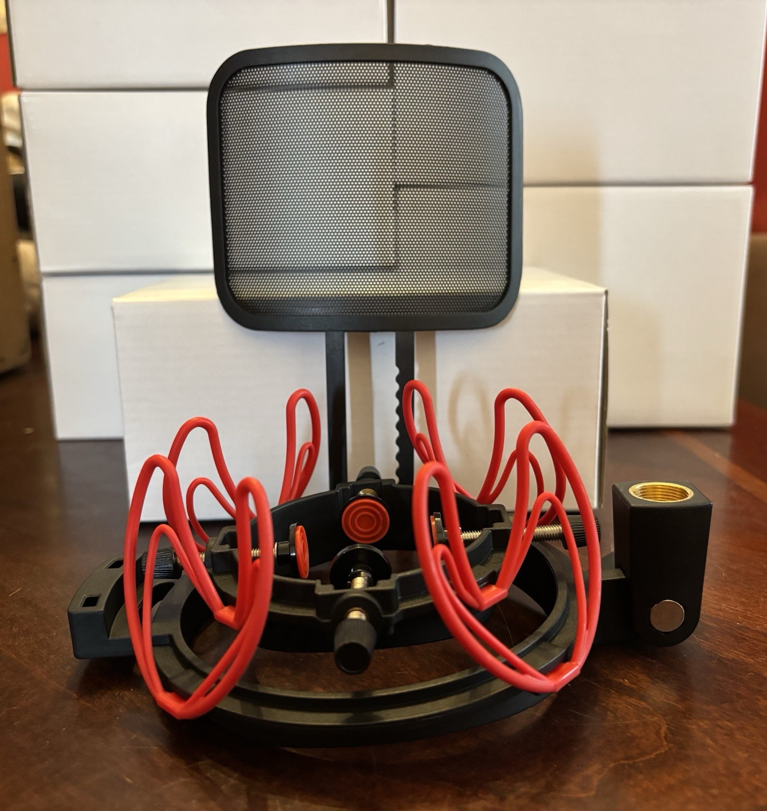 Universal Microphone Shock Mount with Pop Filter- Anti Shock Mic Mount