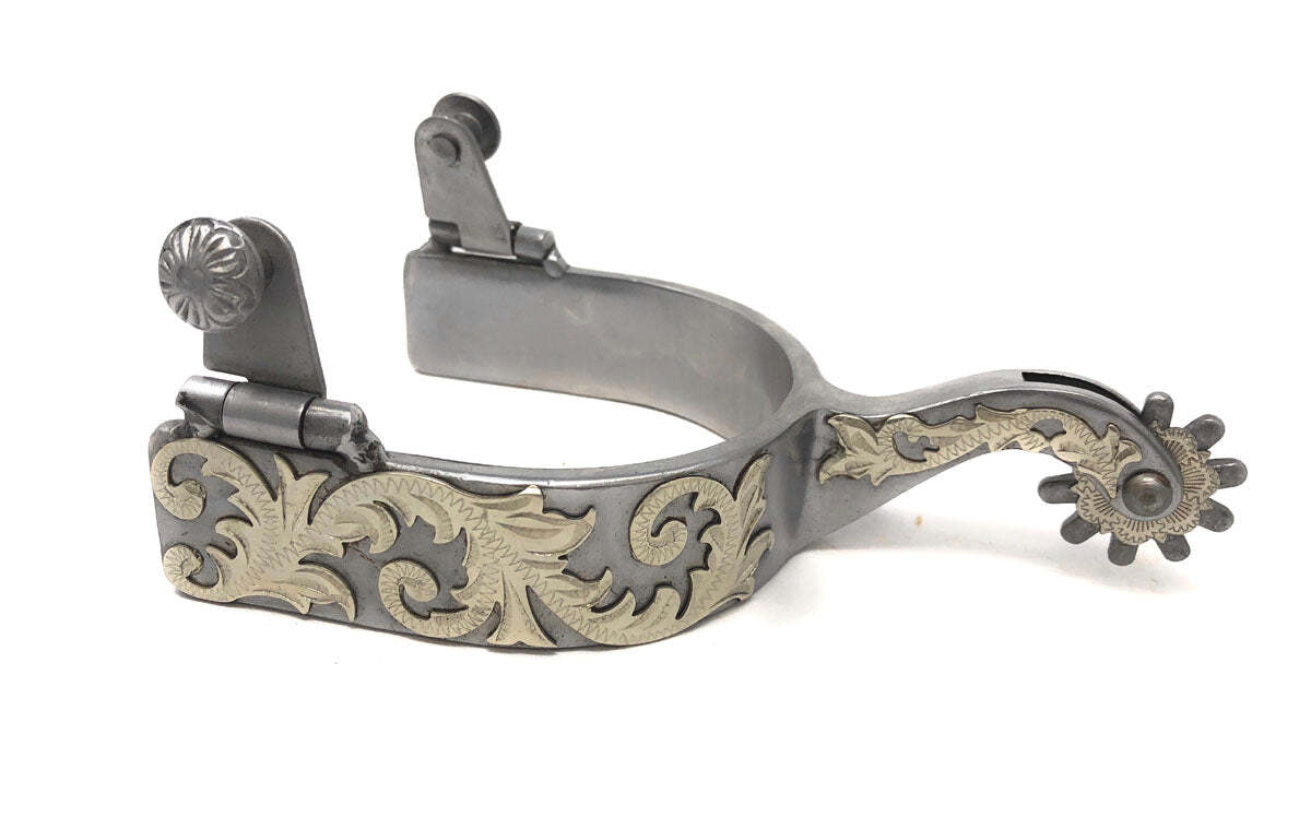 AJ Tack Sweet Iron Western Engraved Spurs - Mens