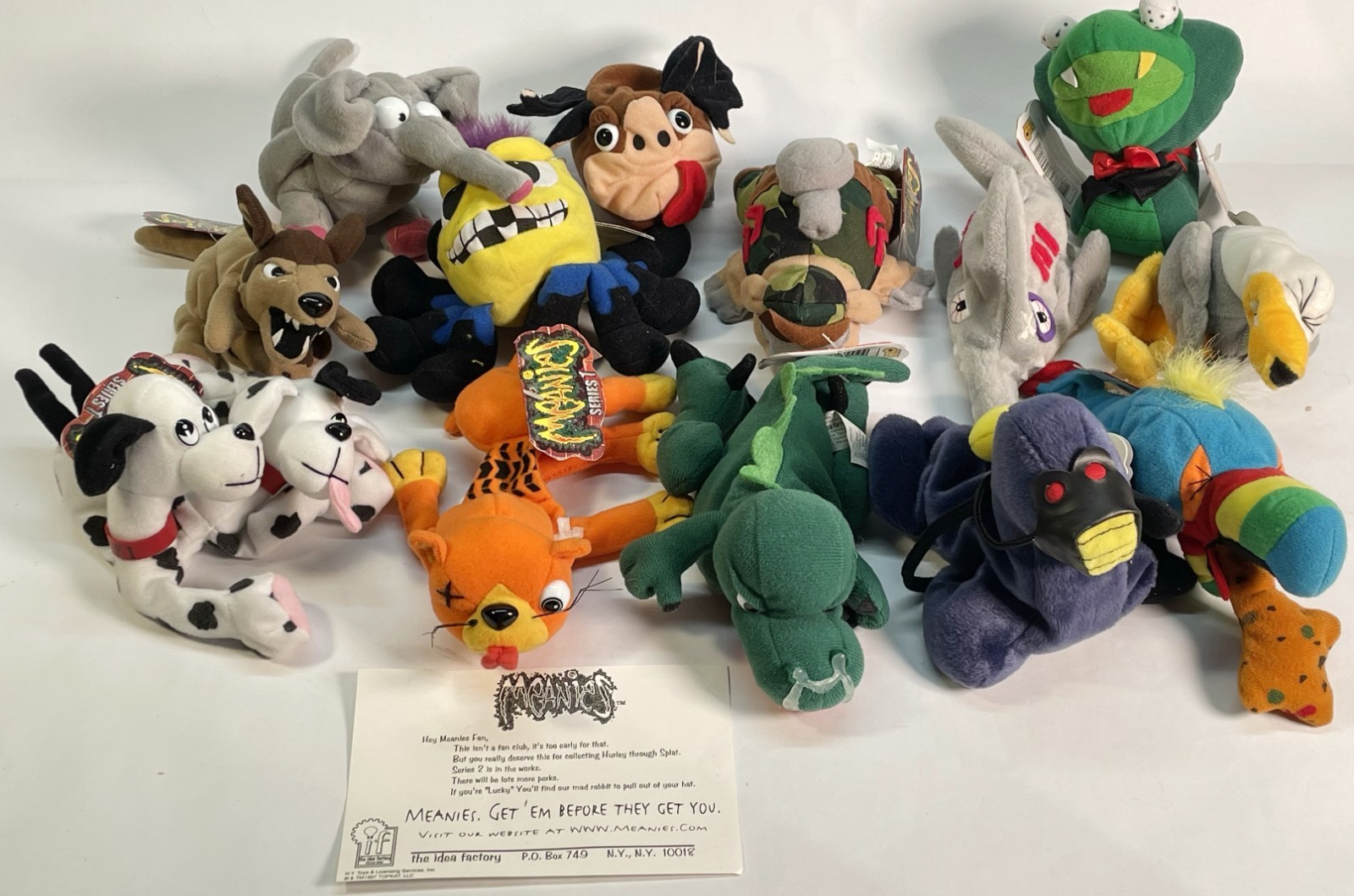 Complete Set Meanies Series 1 All 13 with Mystery Meanie & Original Display Box!