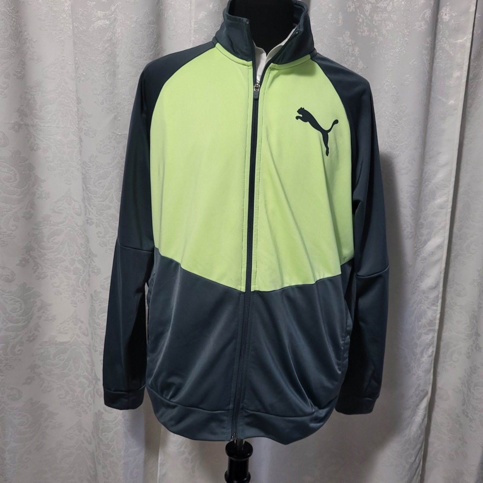 PUMA Colorblock Track Jacket Sweater Sport Retro Men's Full Zip Sz XXL