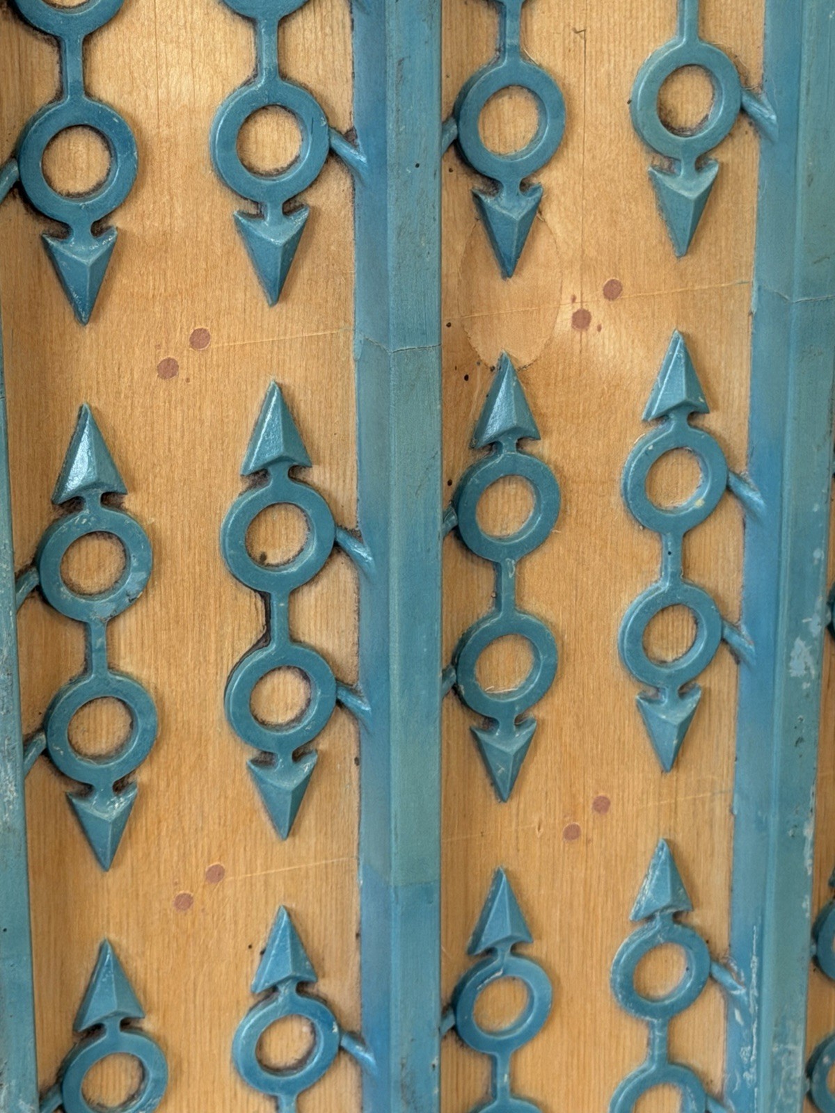 Mid Century Industrial Wood Foundry Mold Abstract Wall Art 1960 Arrows Circles