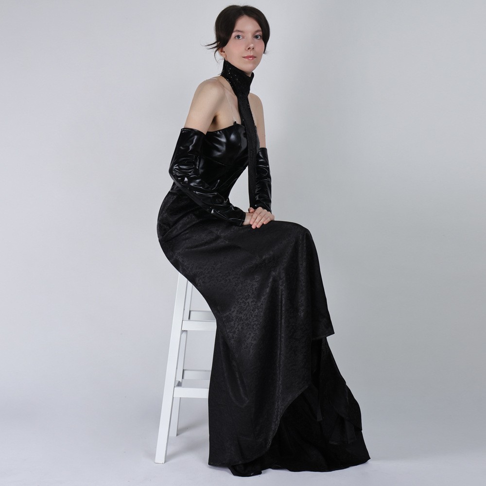 Cosplay Star Wars Queen Padmé Amidala Black Court Long Dress Halloween Costumes