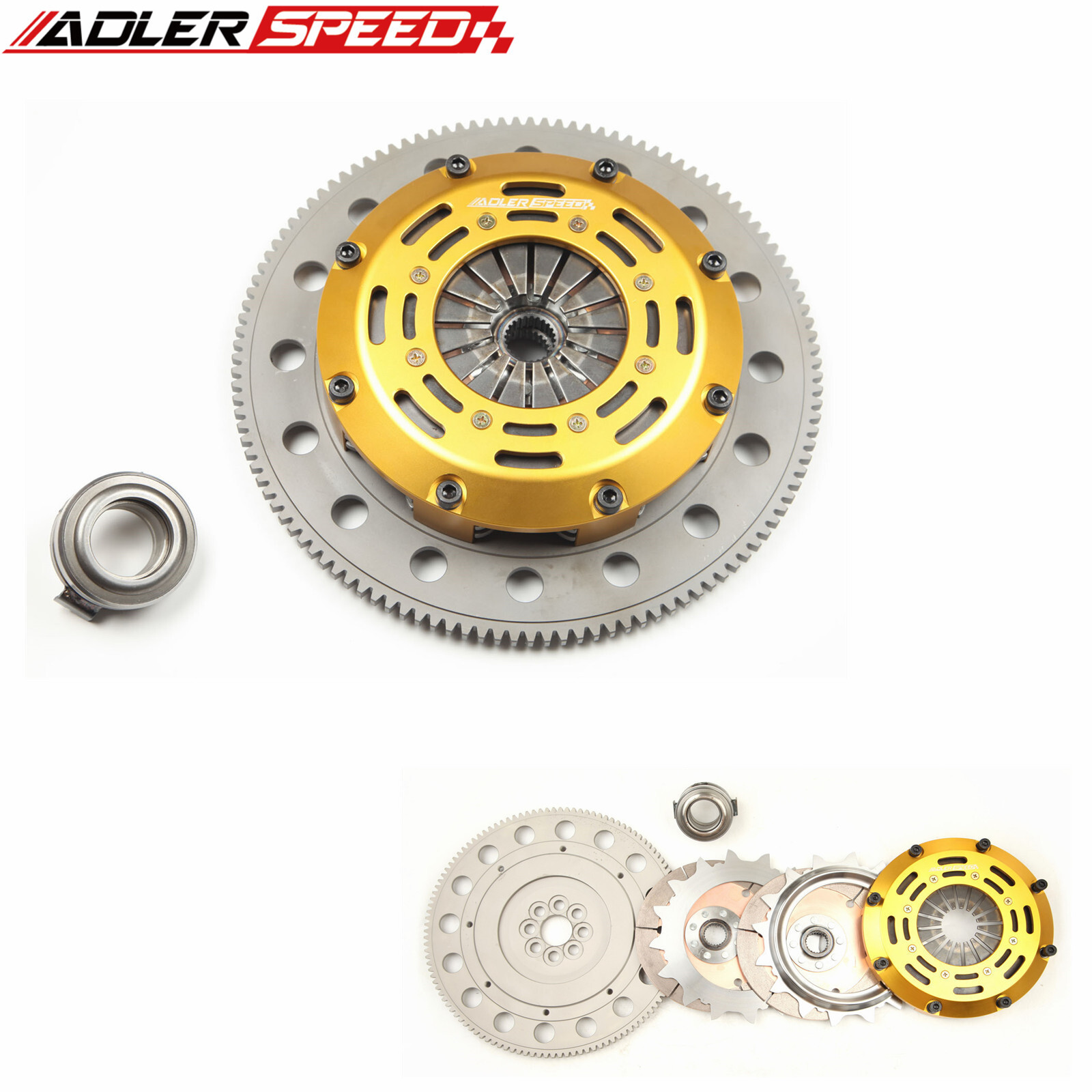 ADLERSPEED Twin Disc Clutch Kit For Honda Acura RSX K20 K24 w/ Medium Flywheel