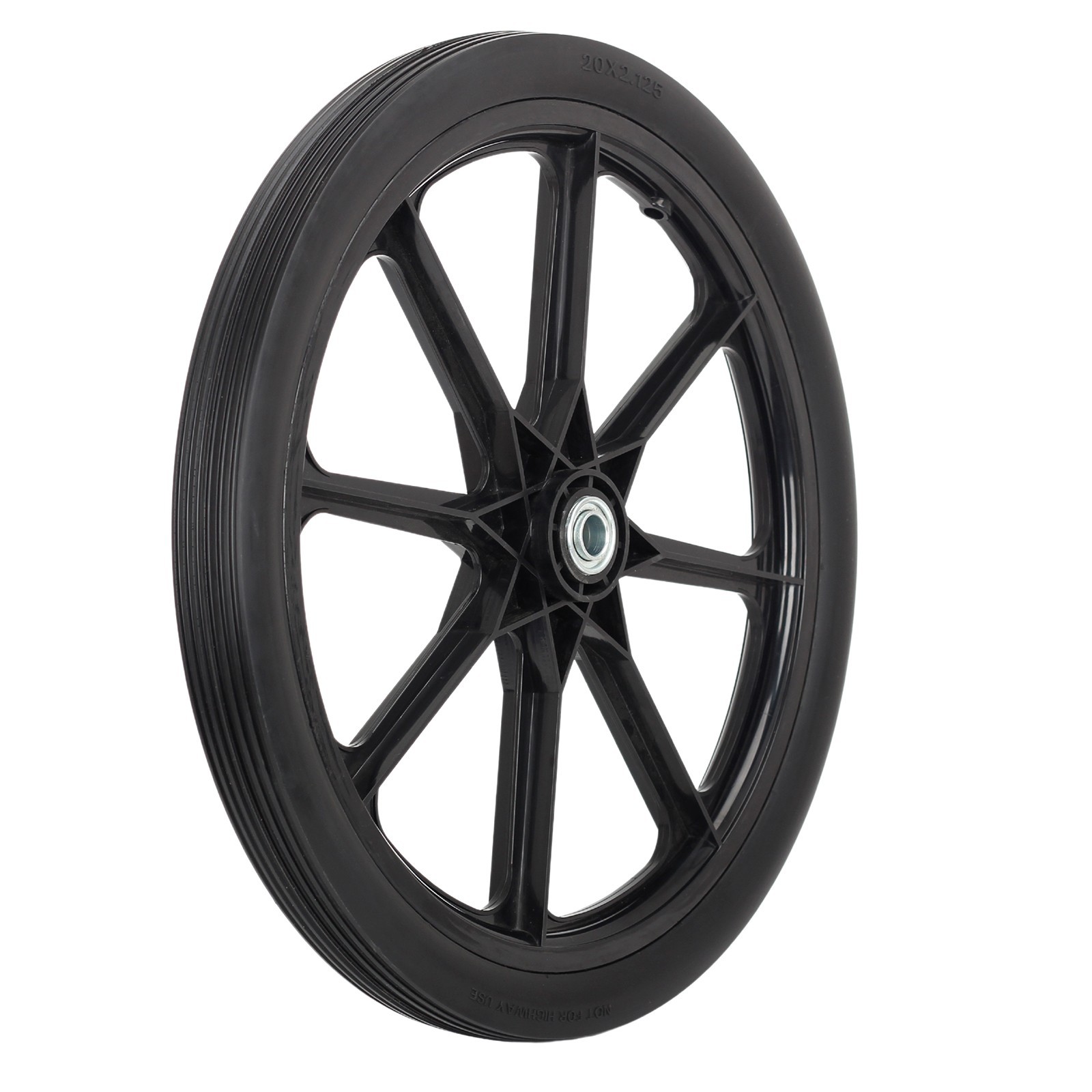 2-Pack 20" Flat Free Tire & Wheel For Rubbermaid Wheelbarrow, Garden Yard Cart