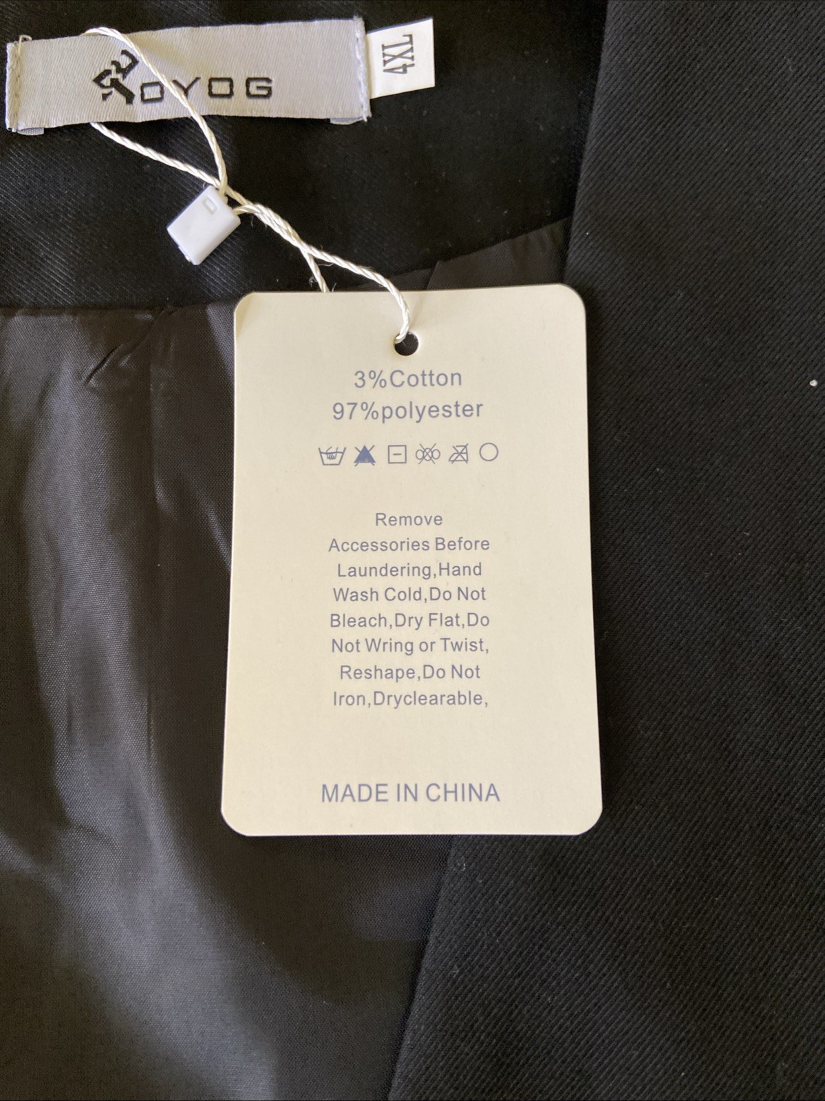 Men's Aoyog Formal Business Suit Vest 5 Buttons Size 4XL Black *NEW*