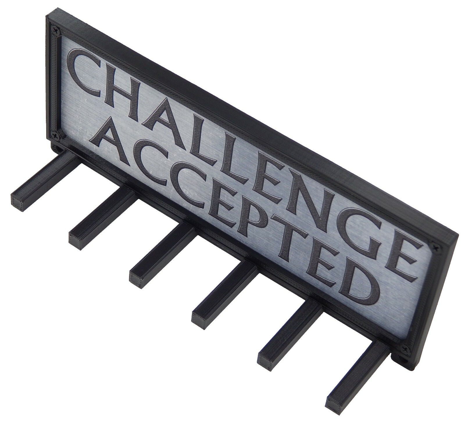 Challenge Accepted Sports Medal Display Rack Holder Hanger Organizer for Wall