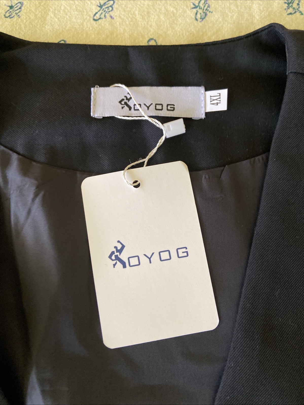 Men's Aoyog Formal Business Suit Vest 5 Buttons Size 4XL Black *NEW*