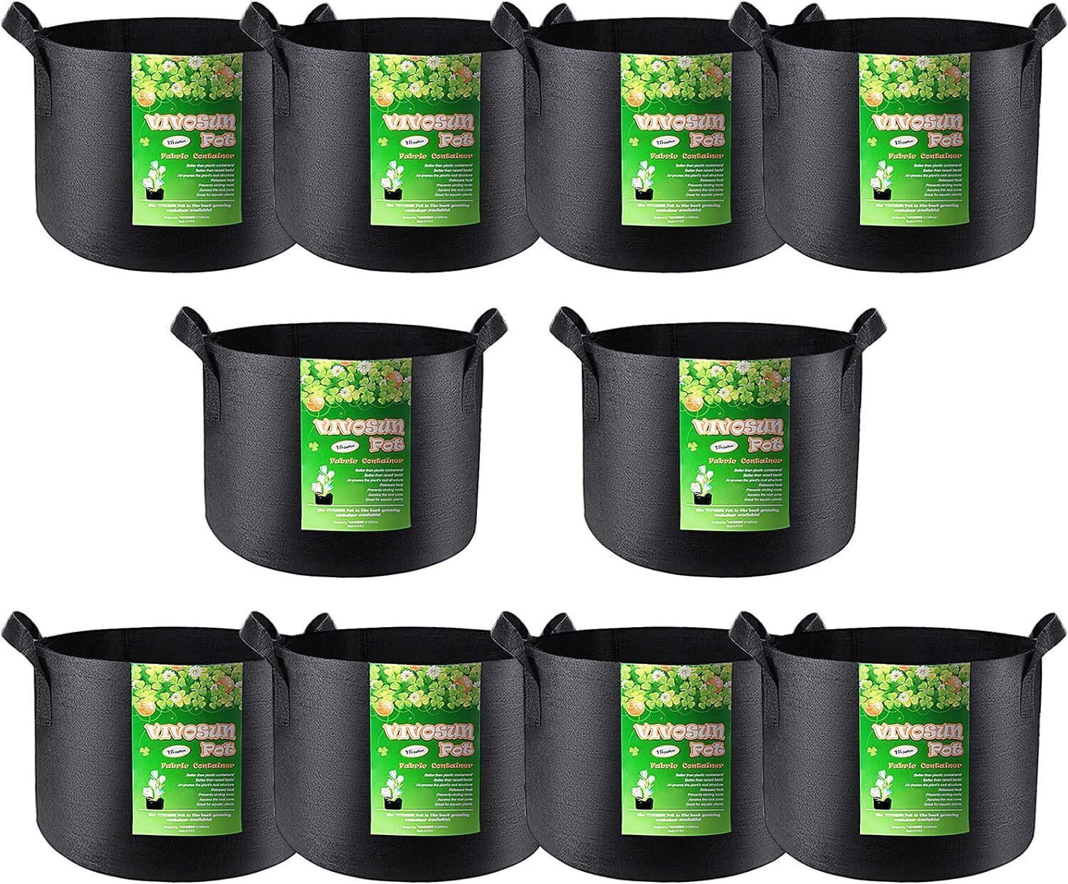 VIVOSUN 10/20 Pack Planting Grow Bags Fabric Pot Nursery Soil Nonwoven w/ Handle