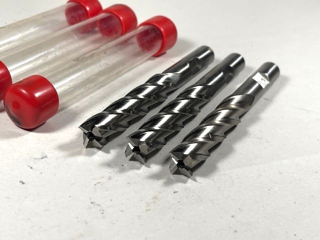 7/16" 4 Flute end mill 3 pc set HSS