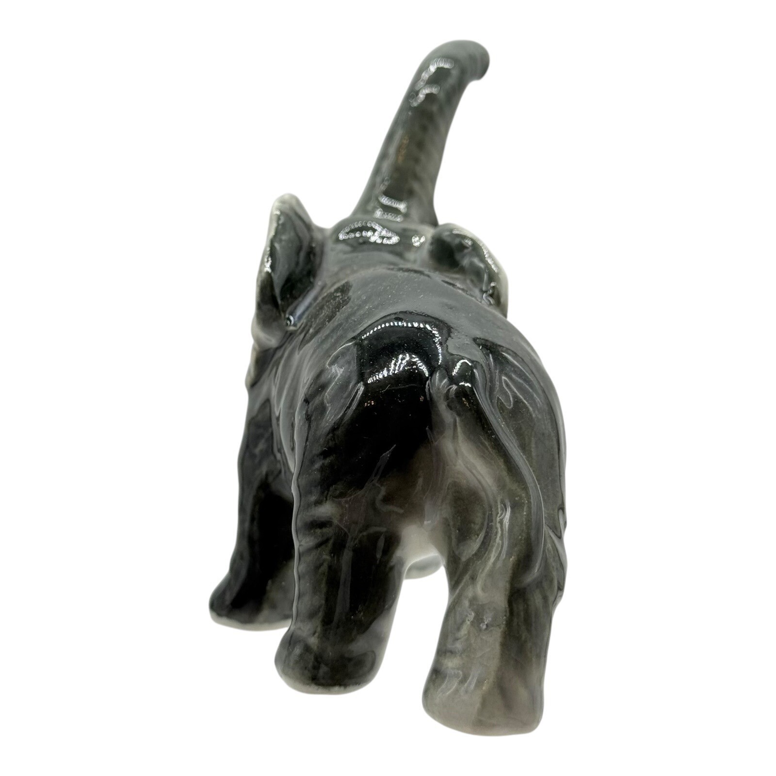 Elephant Figurine Trunk Up Ceramic Animal Statue Decor Collectible Vintage Gift