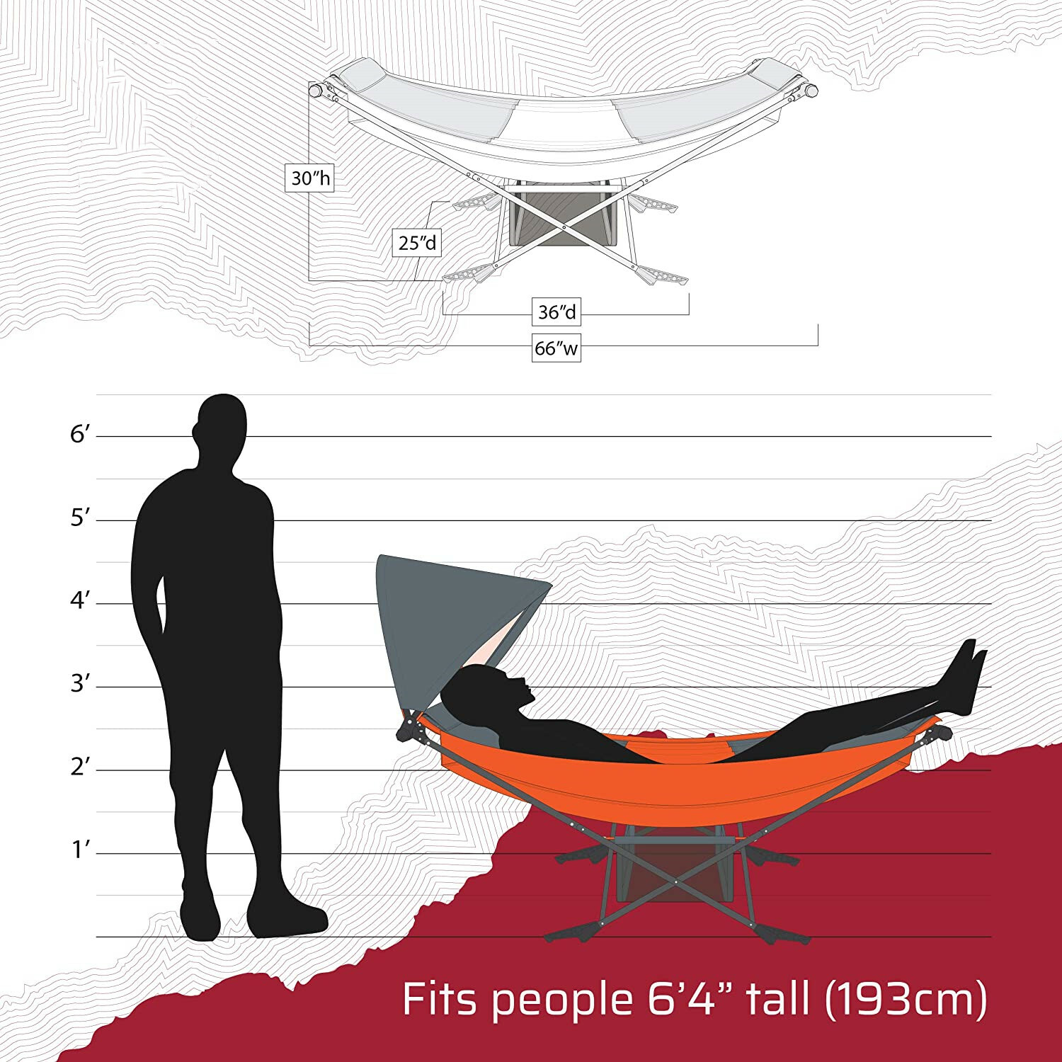 Outdoor Camping Hammock With Stand Portable Folding Hammock For Beach Camping