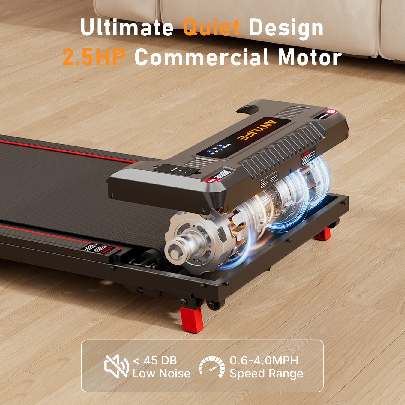 Small Portable Walking Pad - Compact Treadmill with LED Monitor for Home Gym