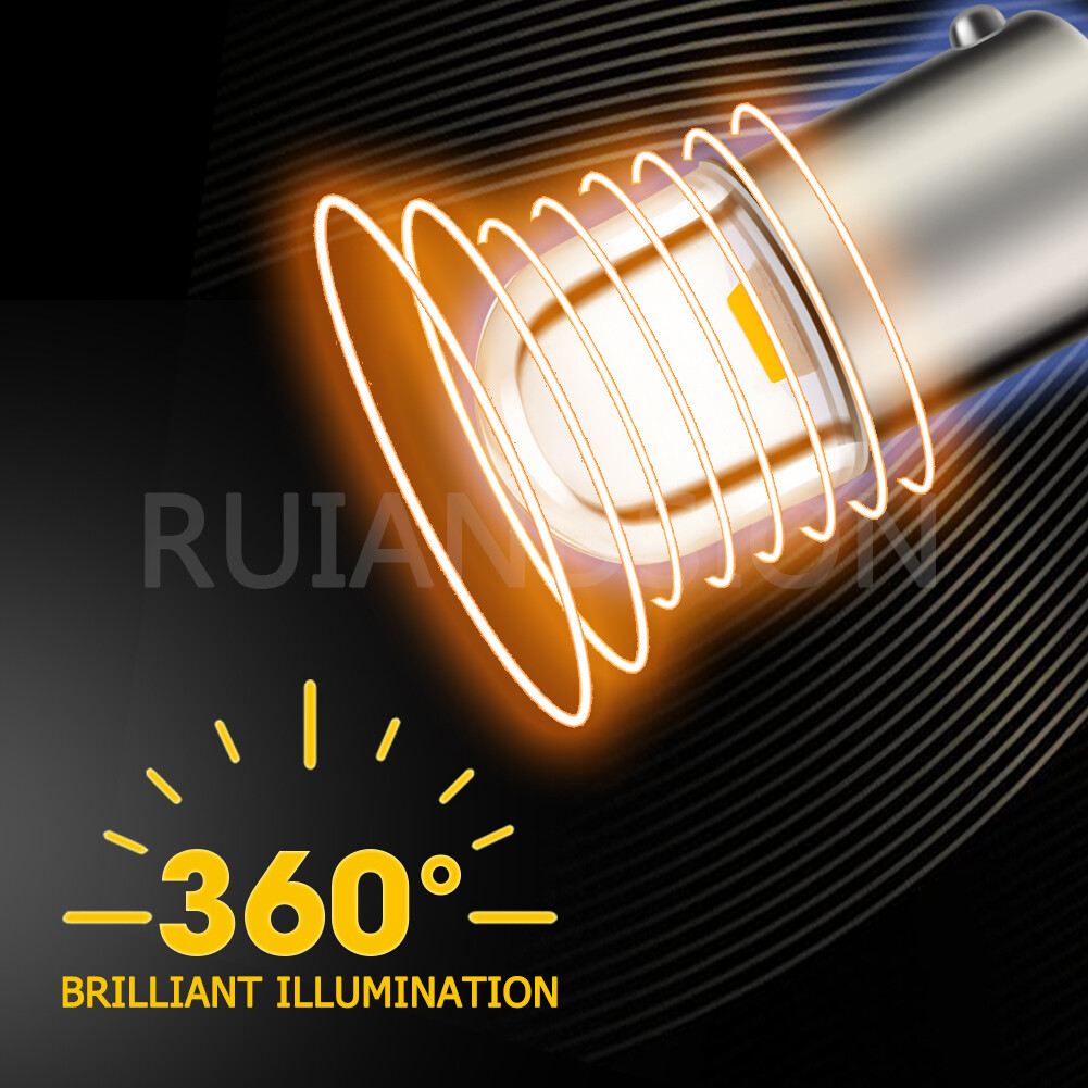 4pcs 6V BA9S T4W LED Indicator Dash Dome Light Side Parking Bulb Warm White