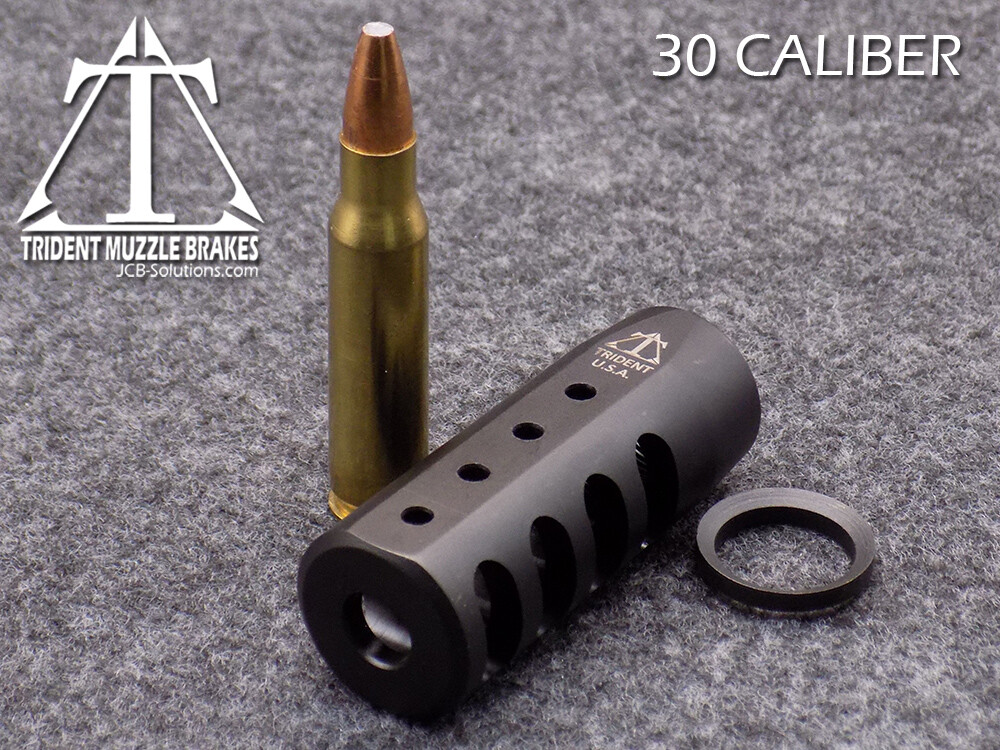 5/8x24 308 Nitride finish muzzle brake with crush washer. Made in the U.S.A.