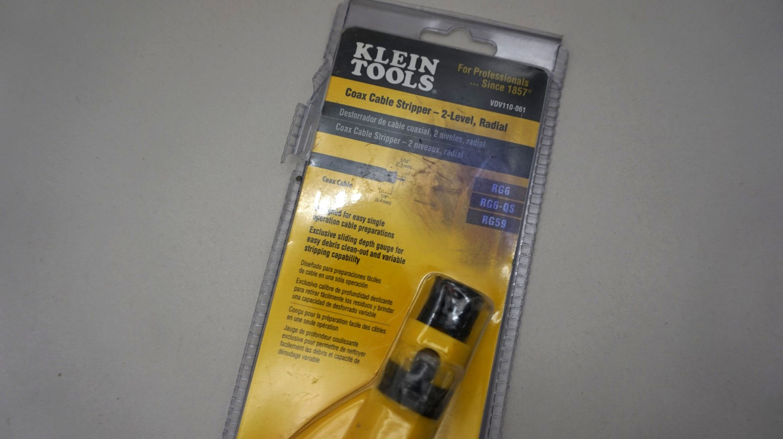 Klein Tools VDV110-061 Coax Cable 2-Level Radial Stripper New Free ship USA